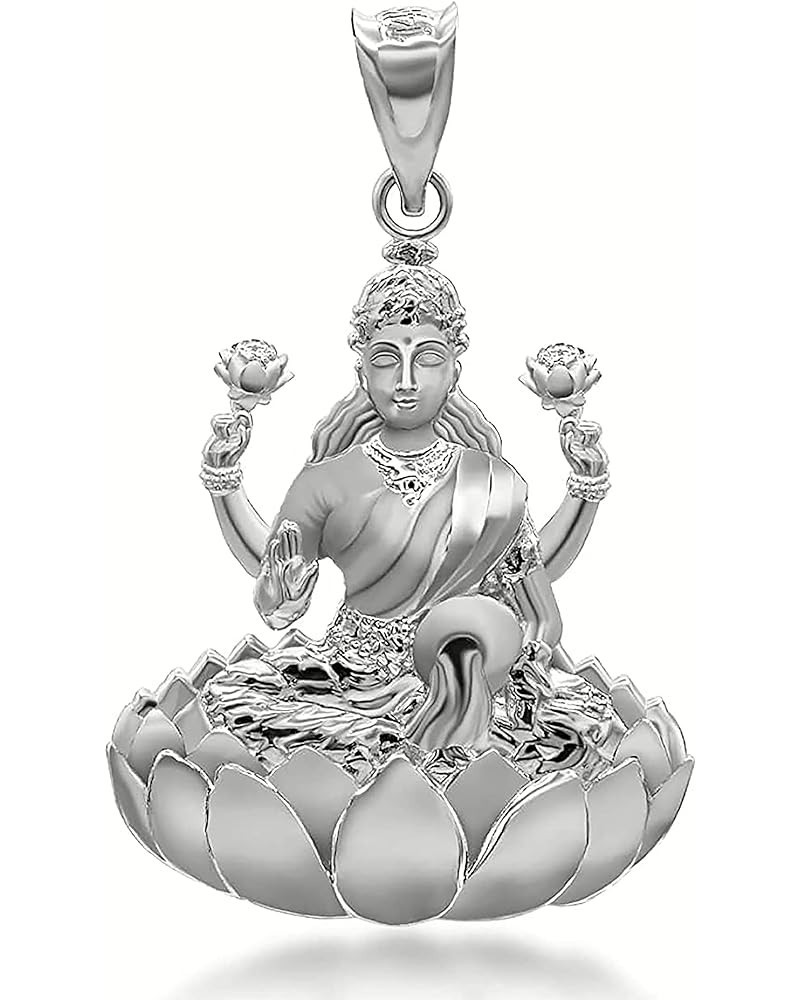 .925 Sterling Silver Hindu Goddess Lakshmi (Luxmi) Pendant Necklace with Rolo Chain and Pendant only Pendant + 18" Chain $17....