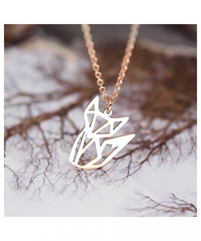 Women's Fox Necklace Cute Fox Jewelry Origami jewelry 16.5"+1.5" Extender Rose Gold $8.79 Necklaces