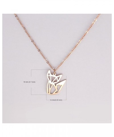 Women's Fox Necklace Cute Fox Jewelry Origami jewelry 16.5"+1.5" Extender Rose Gold $8.79 Necklaces