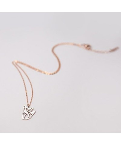 Women's Fox Necklace Cute Fox Jewelry Origami jewelry 16.5"+1.5" Extender Rose Gold $8.79 Necklaces