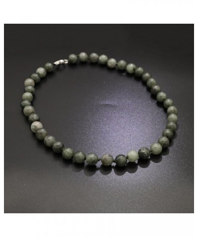 Semi Precious Natural Stone Beaded Choker Necklace for Women Amazonite Turquoise Gemstone Pearl Strand Necklace Grey $8.09 Ne...