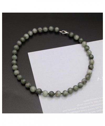 Semi Precious Natural Stone Beaded Choker Necklace for Women Amazonite Turquoise Gemstone Pearl Strand Necklace Grey $8.09 Ne...