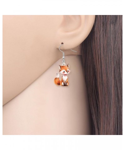 Cartoon Fox Earrings Foxes Dangle Cute Animals Jewelry Gifts for Women Girls Fox F $7.66 Earrings