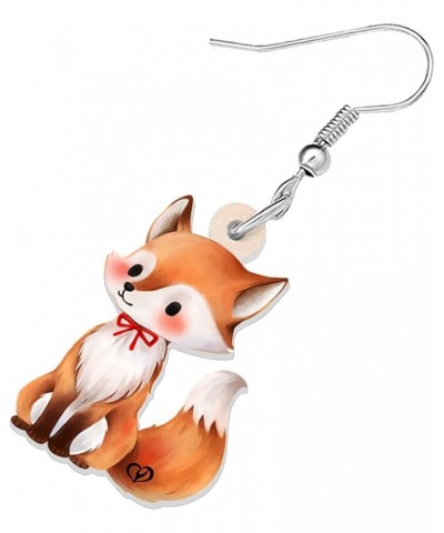 Cartoon Fox Earrings Foxes Dangle Cute Animals Jewelry Gifts for Women Girls Fox F $7.66 Earrings