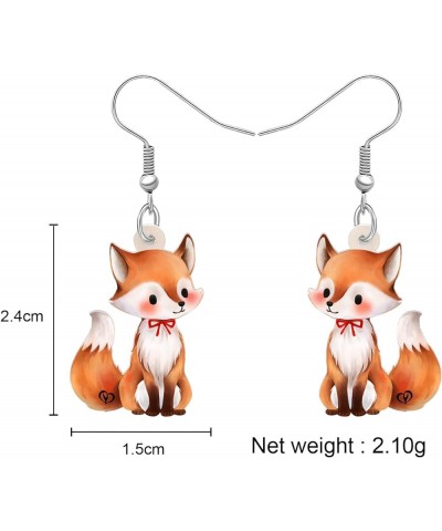 Cartoon Fox Earrings Foxes Dangle Cute Animals Jewelry Gifts for Women Girls Fox F $7.66 Earrings