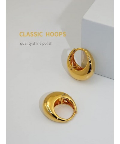 Hoop Earrings for Women Chunky Gold Hoop Earrings Thick Gold Hoop Earrings Huggie Hoop Earrings Silver Hoop Earrings Gold_20m...