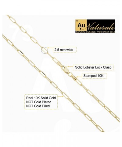 10k Yellow Gold 2.5 mm Paperclip Link Chain Necklace for Women (16, 18, 20, 24, 30 or 36 inch) $57.60 Necklaces