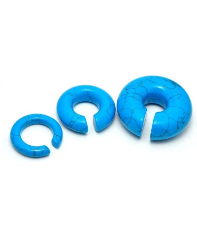 Pair of Turquoise Stone Hoop Ear Weights (STN-676) 0g (8mm) $15.22 Earrings