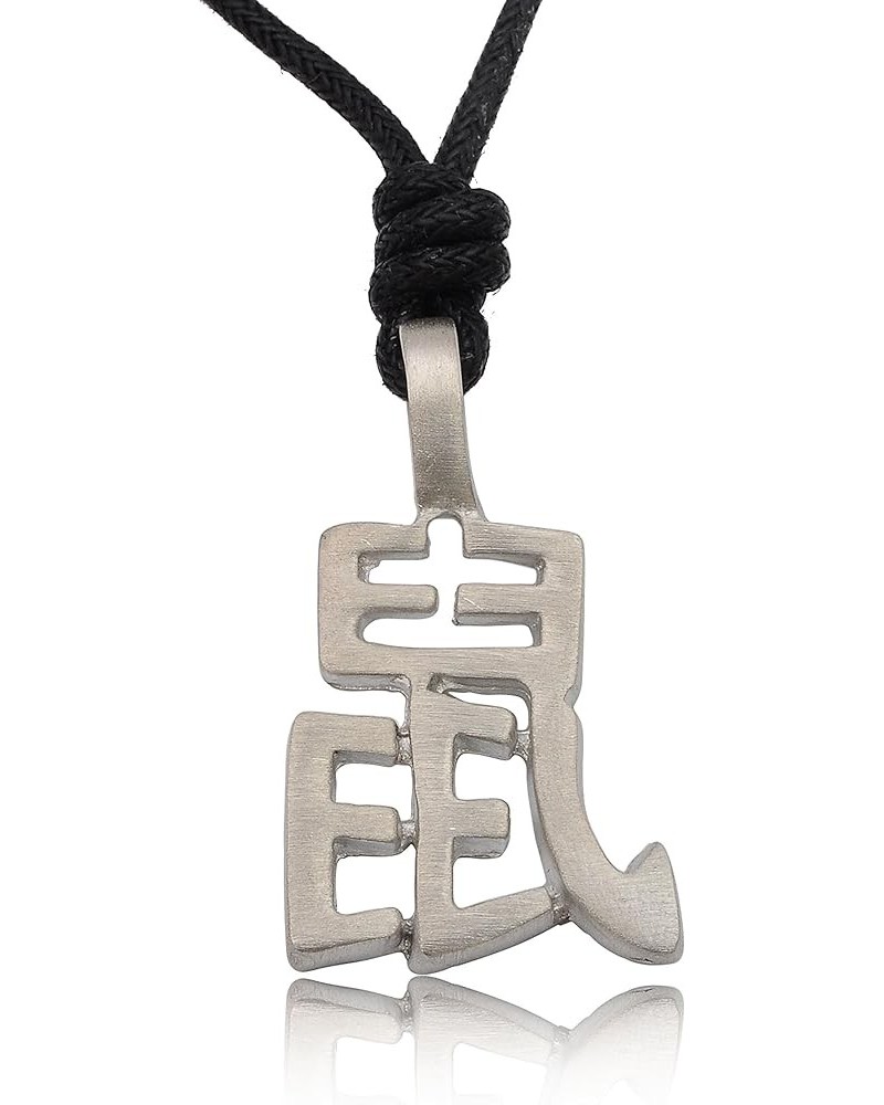 Zodiac Chinese Text Silver Pewter Charm Necklace Pendant Jewelry Rat-Cotton $7.14 Necklaces