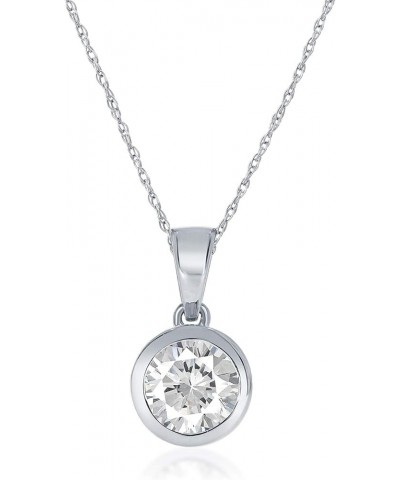 Lab Grown Bezel Diamond Necklaces For Women | Certified 1/4-1 Carat Solid 14k Gold Diamond Necklace Accompanied By Adjustable...