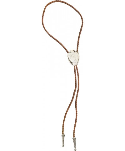 Women's Silver Created Western Bolo Tie Pink Aqua Terra Jasper Gemstone Choker Necklace Brown White Stone $12.45 Necklaces