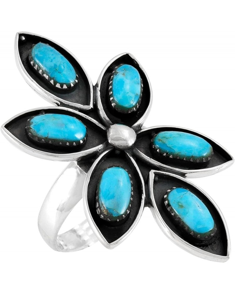 Turquoise Ring Sterling Silver 925 Genuine Gemstones Size 6 to 11 Turquoise $21.56 Rings