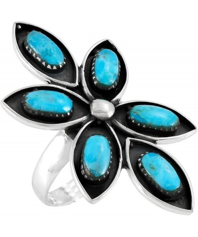 Turquoise Ring Sterling Silver 925 Genuine Gemstones Size 6 to 11 Turquoise $21.56 Rings