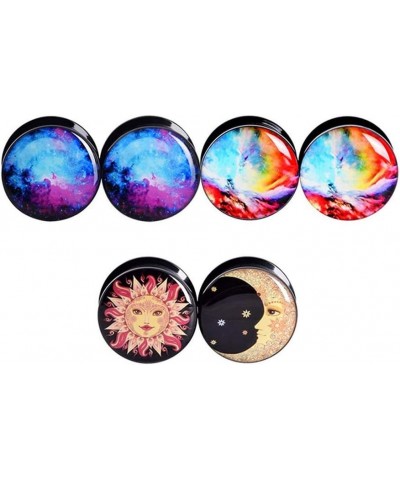 2g-13/16 inch Sun Moon Natural Wood Wooden Acrylic Ear Tunnels Plugs Piercing Gauge Expander Set C 6pcs acrylic 7/8"(22mm) $1...