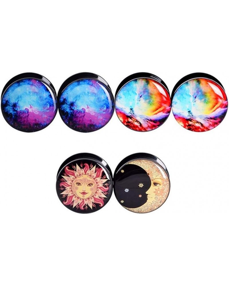 2g-13/16 inch Sun Moon Natural Wood Wooden Acrylic Ear Tunnels Plugs Piercing Gauge Expander Set C 6pcs acrylic 7/8"(22mm) $1...