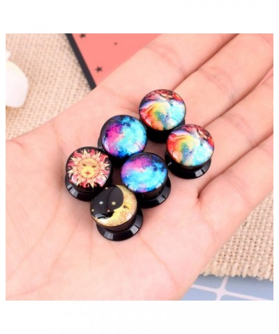 2g-13/16 inch Sun Moon Natural Wood Wooden Acrylic Ear Tunnels Plugs Piercing Gauge Expander Set C 6pcs acrylic 7/8"(22mm) $1...