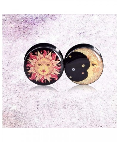 2g-13/16 inch Sun Moon Natural Wood Wooden Acrylic Ear Tunnels Plugs Piercing Gauge Expander Set C 6pcs acrylic 7/8"(22mm) $1...