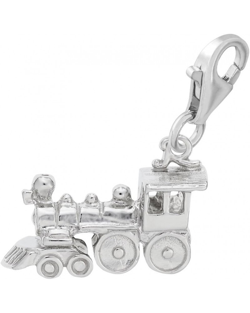 Train Charm with Lobster Claw Clasp, Charms for Bracelets and Necklaces White Gold $20.56 Bracelets