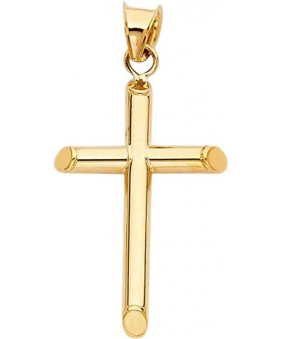 14K Yellow Gold Classic Cross Charm Pendant with 1.1mm Wheat Chain Necklace 20.0 Inches $124.74 Necklaces