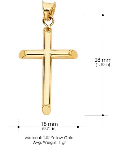 14K Yellow Gold Classic Cross Charm Pendant with 1.1mm Wheat Chain Necklace 20.0 Inches $124.74 Necklaces