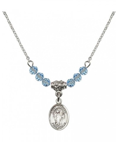 March Birth Month Bead Necklace with Catholic Patron Saint Petite Charm, 18 Inch Saint Richard $26.60 Necklaces