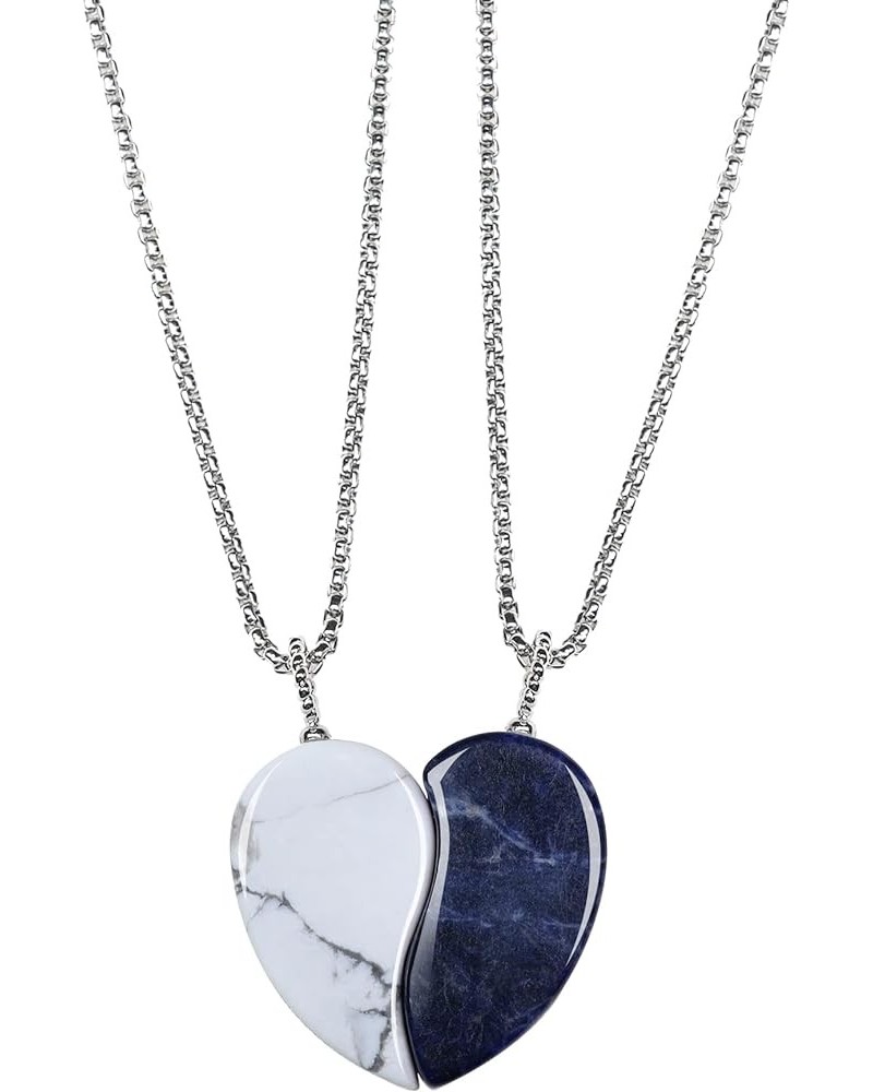 Heart You Complete Me Matching Couple Necklaces Sodalite & Howlite $12.88 Necklaces