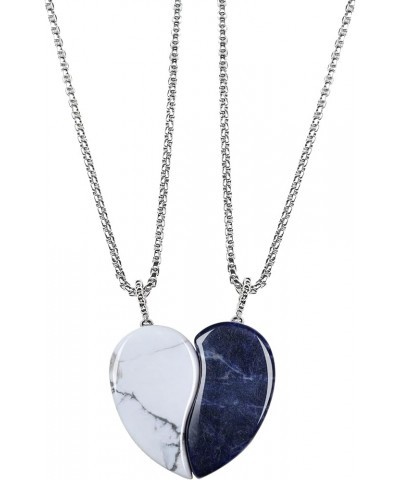 Heart You Complete Me Matching Couple Necklaces Sodalite & Howlite $12.88 Necklaces