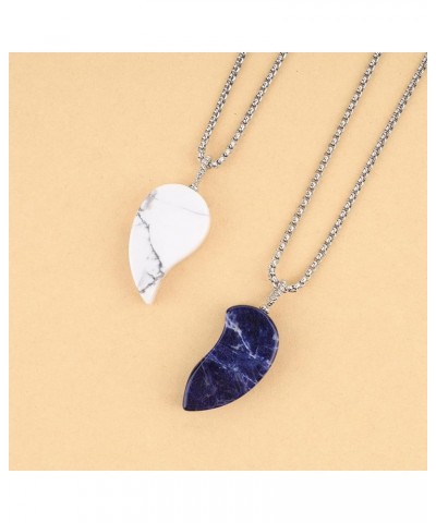 Heart You Complete Me Matching Couple Necklaces Sodalite & Howlite $12.88 Necklaces