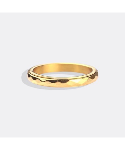 Dainty Hammered Band Spinning Fidget Ring 18k Gold Plated 9 $19.38 Others