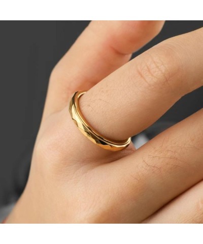 Dainty Hammered Band Spinning Fidget Ring 18k Gold Plated 9 $19.38 Others