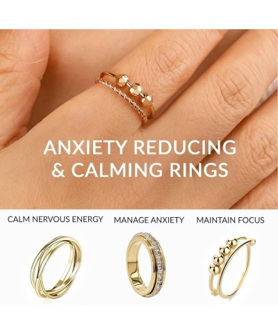 Dainty Hammered Band Spinning Fidget Ring 18k Gold Plated 9 $19.38 Others