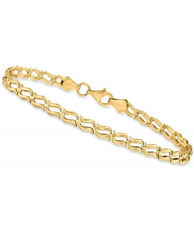 Canaria 10kt Yellow Gold Wavy-Link Bracelet 8.0 Inches $103.40 Bracelets