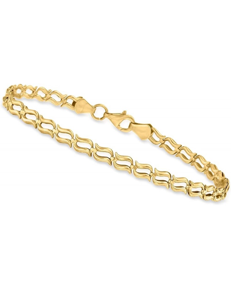 Canaria 10kt Yellow Gold Wavy-Link Bracelet 8.0 Inches $103.40 Bracelets