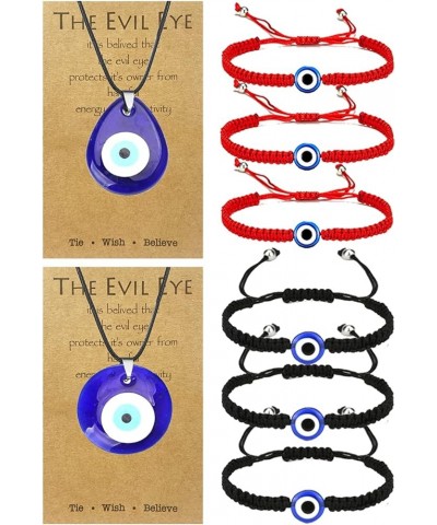 Evil Eye Necklace Necklace for Men Mens Necklace Evil Eye Jewelry Blue Turkish Glass Leather Rope Pink Evil Eye Necklace for ...