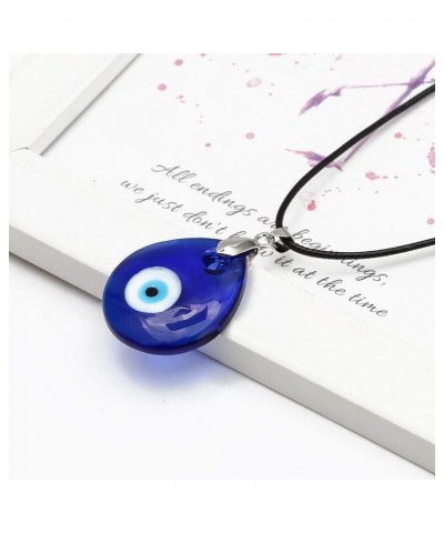 Evil Eye Necklace Necklace for Men Mens Necklace Evil Eye Jewelry Blue Turkish Glass Leather Rope Pink Evil Eye Necklace for ...