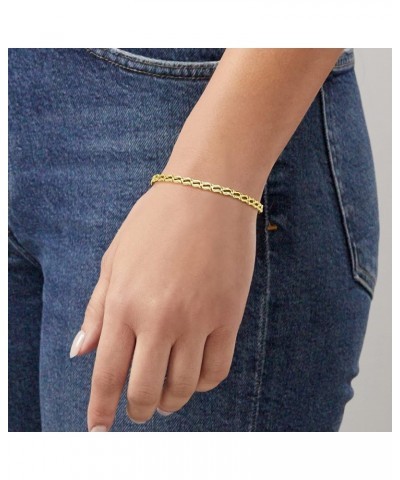 Canaria 10kt Yellow Gold Wavy-Link Bracelet 8.0 Inches $103.40 Bracelets