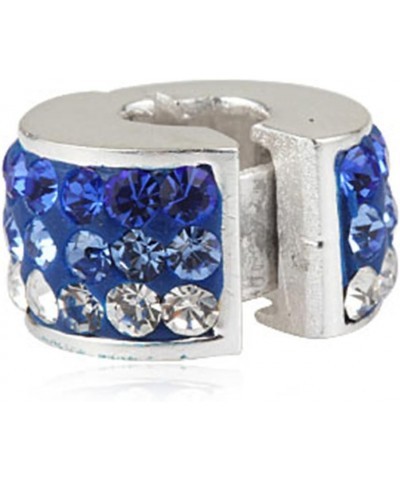 Clip Stopper Charms 925 Sterling Silver Clip Lock Stoppers Beads Crystal Charm for Pandora Bracelets (White) Blue $8.56 Brace...