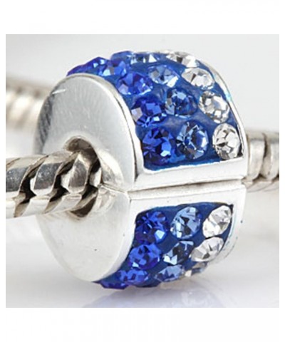 Clip Stopper Charms 925 Sterling Silver Clip Lock Stoppers Beads Crystal Charm for Pandora Bracelets (White) Blue $8.56 Brace...