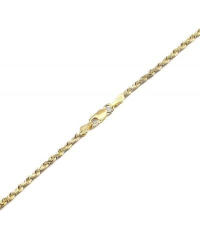 10k Fine Gold 2mm Thin Solid Diamond Cut Rope Chain Bracelet and Anklet 8.0 Inches $52.30 Anklets