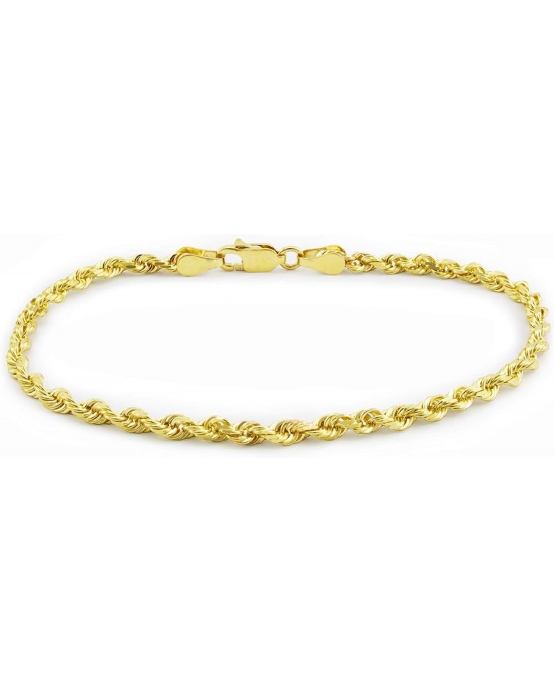 10k Yellow Gold 2mm Rope Chain Diamond Cut Bracelet or Anklet, Womens Jewelry Lobster Clasp 7" 7.5" 8" 8.5" 9 Yellow 7.5 $54....