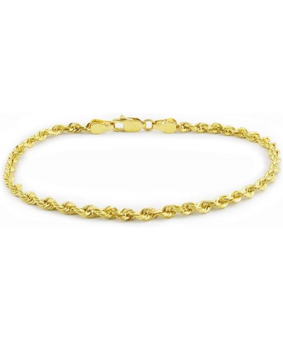 10k Yellow Gold 2mm Rope Chain Diamond Cut Bracelet or Anklet, Womens Jewelry Lobster Clasp 7" 7.5" 8" 8.5" 9 Yellow 7.5 $54....