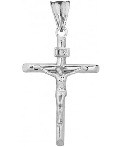 Dainty Jesus Christ INRI Crucifix Cross Pendant (0.90") in Solid Sterling Silver $10.25 Pendants