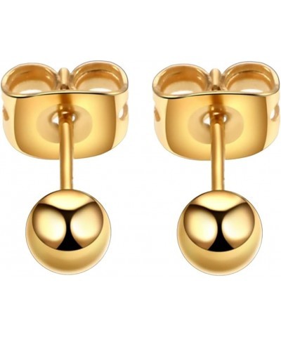 Hypoallergenic Titanium Stud Ball Earrings - For Sensitive Ears -Hipoalergénico para oídos sen 4 mm/0.16 $10.74 Earrings