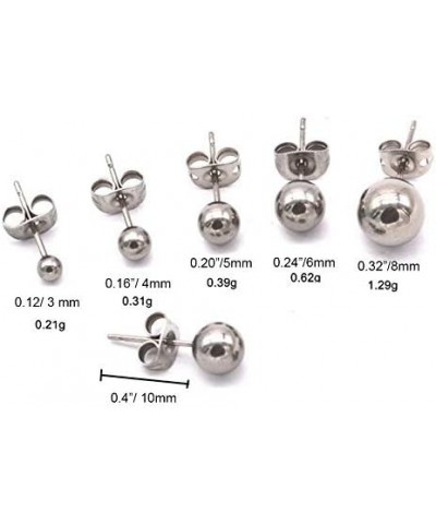 Hypoallergenic Titanium Stud Ball Earrings - For Sensitive Ears -Hipoalergénico para oídos sen 4 mm/0.16 $10.74 Earrings