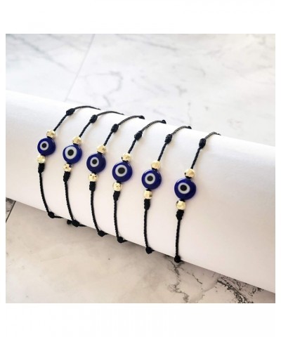 Evil Eye Bracelets Ojo Bracelet Dainty Evil Eye Jewelry Turkish Luchky Bracelets Blue Eye Chain Bracelets for Girls F1:black ...