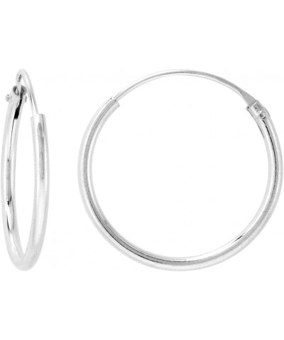 Sterling Silver Endless Hoop Earrings thin 1 mm tube 5/8 inch 16mm 1-pair $14.05 Earrings