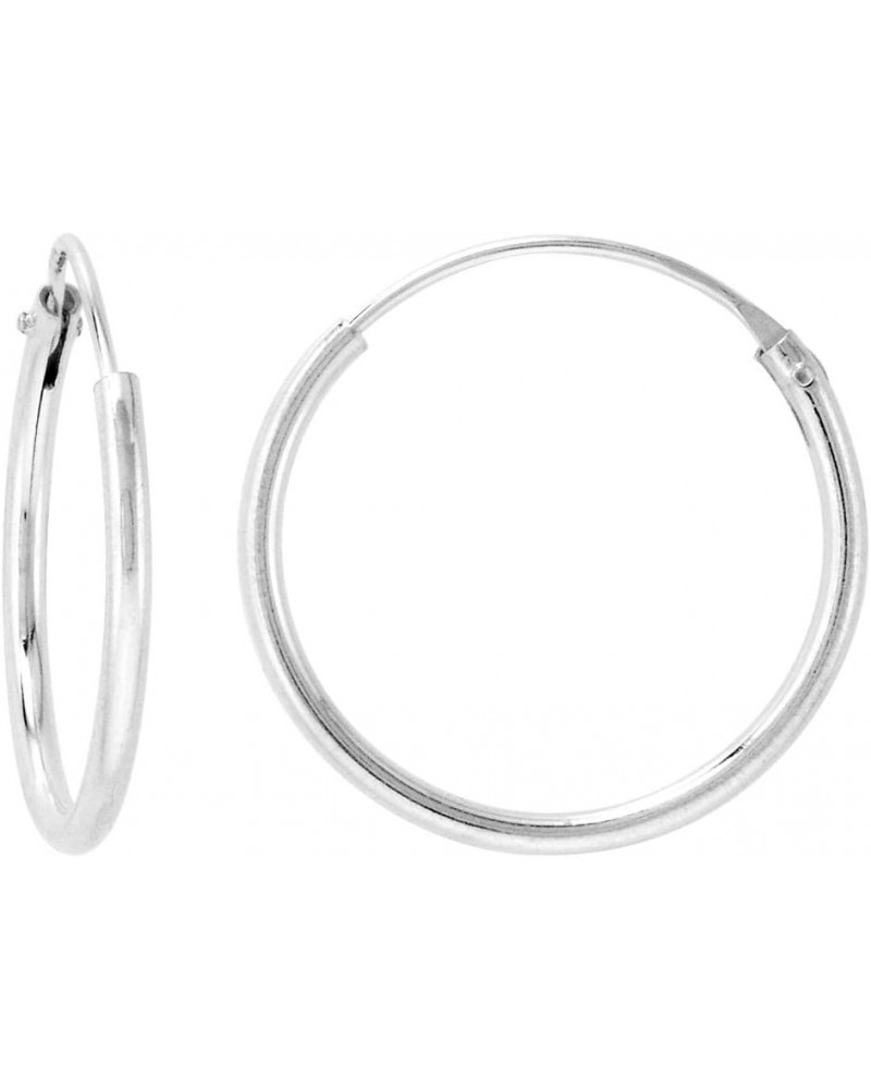 Sterling Silver Endless Hoop Earrings thin 1 mm tube 5/8 inch 16mm 1-pair $14.05 Earrings