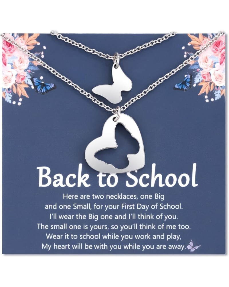 Back to School Gifts, Back to School Necklace Mommy and Me, First Day of School Butterfly Necklaces, Matching Necklace for Mo...