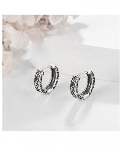 Celtic Knot Earrings 925 Sterling Silver Small Hoop Earrings Jewelry Women Gift Man $14.85 Earrings