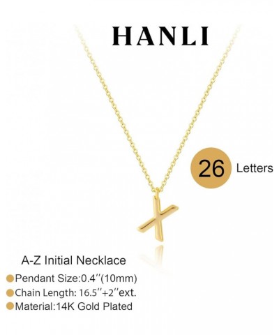 Initial Necklaces for Women - 14k Gold Plated Dainty Letter Necklace Simple Alphabet A-Z Necklace Personalized Monogram Name ...